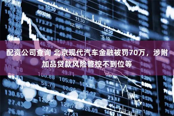 配资公司查询 北京现代汽车金融被罚70万，涉附加品贷款风险管控不到位等
