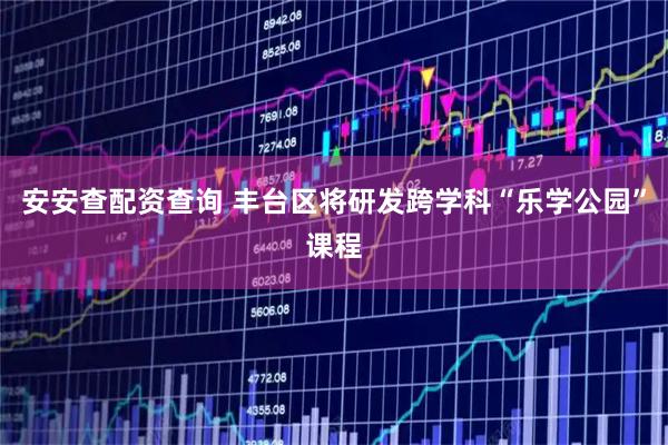 安安查配资查询 丰台区将研发跨学科“乐学公园”课程