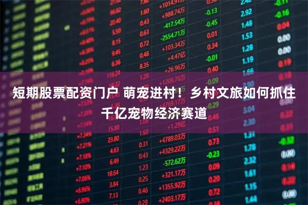 短期股票配资门户 萌宠进村！乡村文旅如何抓住千亿宠物经济赛道